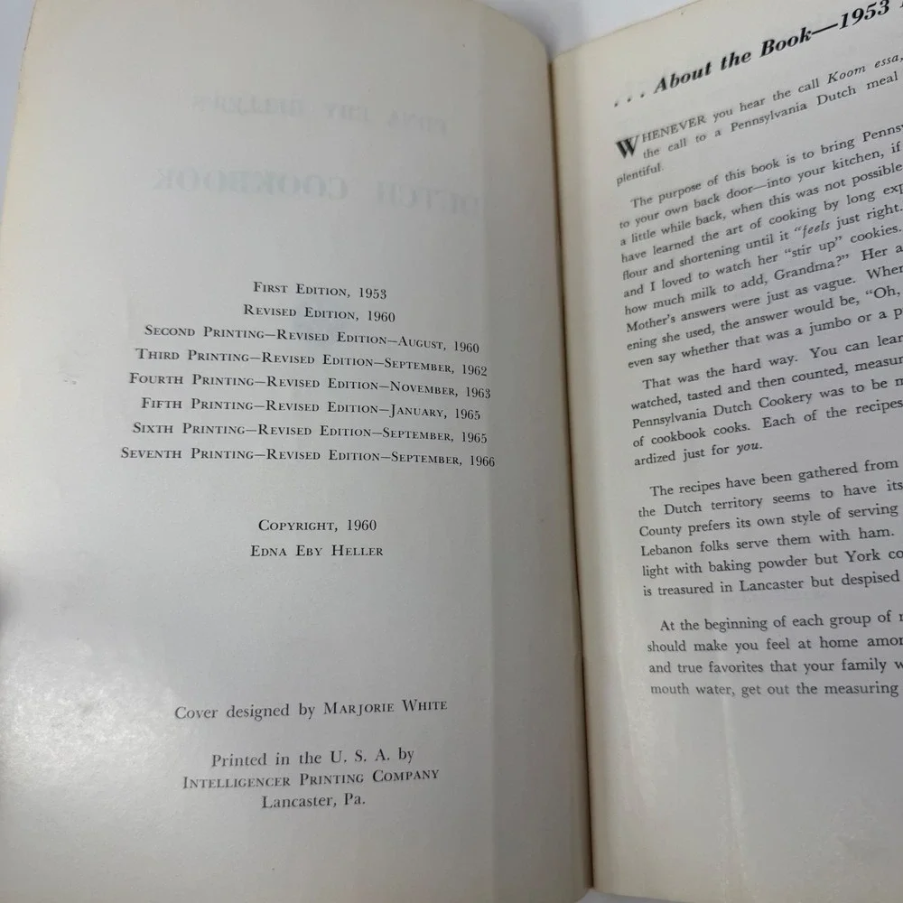 Vintage Edna Eby Heller Dutch Cookbook Set Revised Edition & Volume II 1966 PA